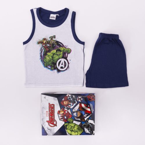 Bavlnené detské pyžamo bez rukávov - Avengers - tmavomodré - 122