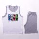 Completo estivo in cotone da ragazzo degli Avengers - set t-shirt e pantaloncini - grigio - 128