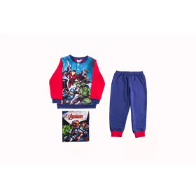   Flanelové detské pyžamo - Avengers - tmavo modro-červené - 104
