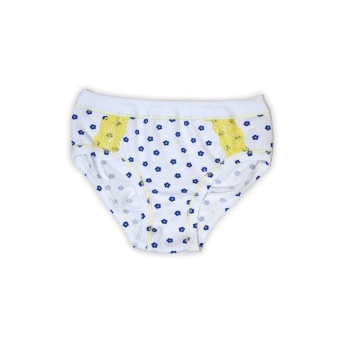 Cotton girl's panties - Cotton jersey - floral - white - 116