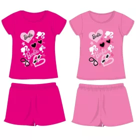   Barbie pamut nyári együttes - póló-rövidnadrág szett - pink - 110