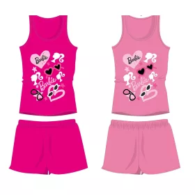   Barbie letný bavlnený komplet - set trička a šortiek - ružová - 104