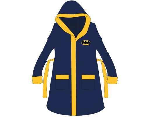 Batman bavlnený župan pre deti s kapucňou - tmavomodrý - 110-116