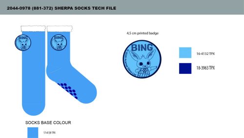 Bing nyuszi csúszásgátlós meleg téli zokni gyerekeknek - sherpa zokni - sötétkék