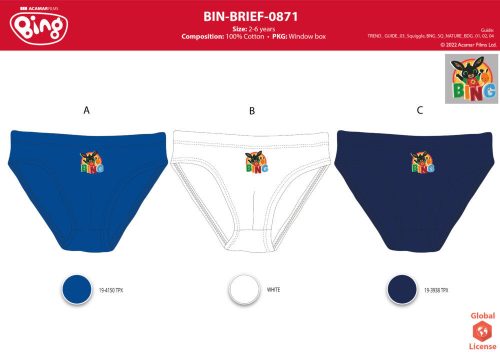 Chlapčenská spodná bielizeň Bing - 3-dielna bavlnená spodná bielizeň - 92-98