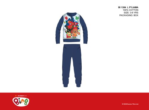 Bing nyuszi gyerek pizsama - jersey pamut pizsama - sötétkék - 110