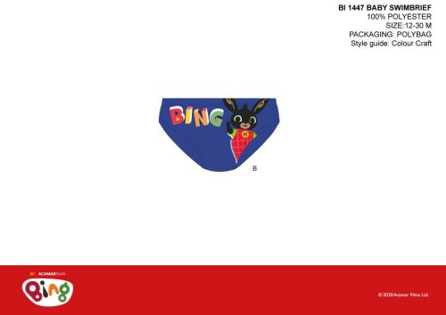 Fondo bagnetto Bing bunny per ragazzi - blu scuro - 92