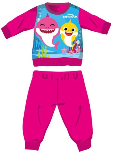 Baby Shark téli vastag baba pizsama - pamut flanel pizsama - pink - 80