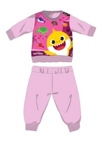 Baby Shark zimné bavlnené detské pyžamko - interlockové pyžamko
