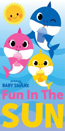 Baby Shark gyerek strandtörölköző - 70x140 - világoskék
