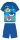 Baby Shark nyári rövid ujjú gyerek pizsama - pamut jersey pizsama - középkék-kék - 104