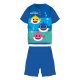 Baby Shark summer short-sleeved children's pajamas - cotton jersey pajamas - medium blue-blue - 104
