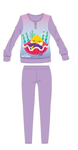 Baby Shark children's pajamas for little girls - jersey cotton pajamas - purple - 98