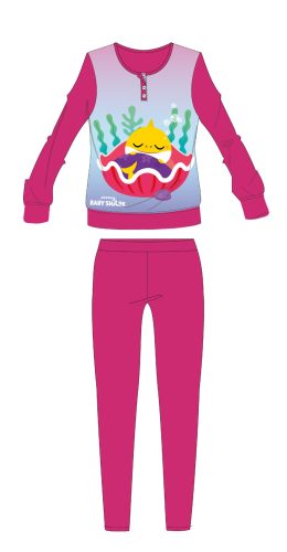 Baby Shark gyerek pizsama kislányoknak - jersey pamut pizsama - pink - 104