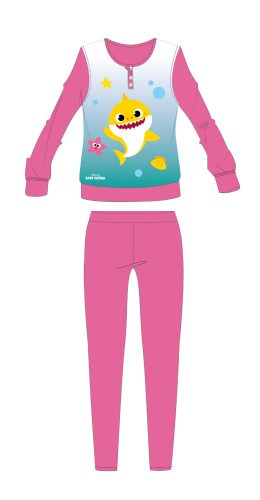 Baby Shark gyerek pizsama kislányoknak - jersey pamut pizsama - rózsaszín - 104