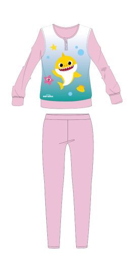 Baby Shark gyerek pizsama kislányoknak - jersey pamut pizsama - világosrózsaszín - 104