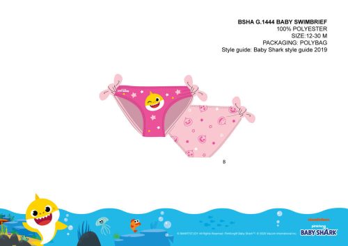 Slip costume da bagno per bambina Baby Shark