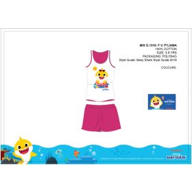   Pigiama estivo per bambini senza maniche Baby Shark - pigiama in cotone - rosa