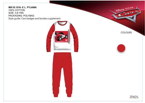 Disney Verdák children's jersey pajamas - cotton pajamas - red - 110