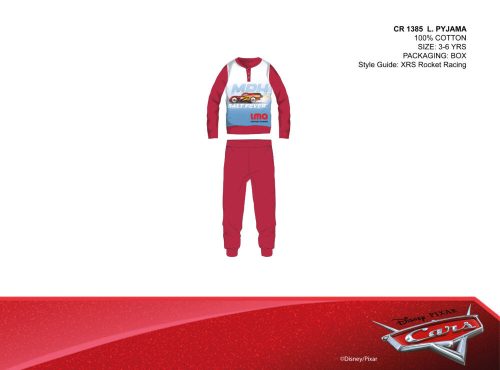 Disney Verdák vékony pamut gyerek pizsama - jersey pizsama - piros - 104