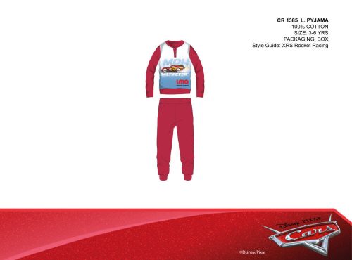 Disney Verdák thin cotton children's pajamas - jersey pajamas - red - 104