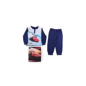   Hosszú vékony pamut gyerek pizsama - Verdák - 128 - sötétkék