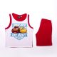 Completo estivo da bambino in cotone Verdák - set t-shirt-pantaloncini - rosso - 122