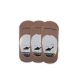 Pezzini calzini secret in silicone unisex - 3 paia/confezione - calzini secret in cotone - beige - 38-41
