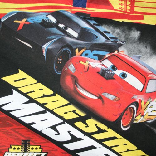 Hosszú vékony pamut gyerek pizsama - Verdák - Drag strip masters felirattal - Jersey - sötétkék