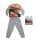 Hosszú vékony pamut gyerek pizsama - Verdák - Drag strip masters felirattal - Jersey - szürke - 110
