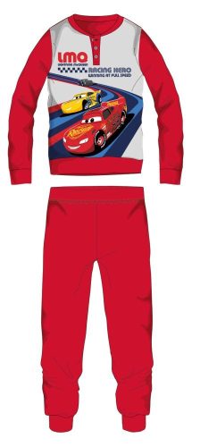 Disney Verdák zimné bavlnené detské pyžamo - interlockové pyžamo - s nápisom Racing hero - červené - 110
