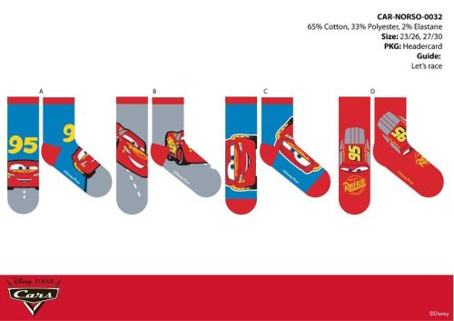 Disney Verdák normale Kindersocken aus Baumwolle – 4 Paar/Packung – 23–26