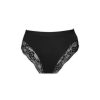 Women's bottom - with thick side part - decorated with lace in the front - black - L