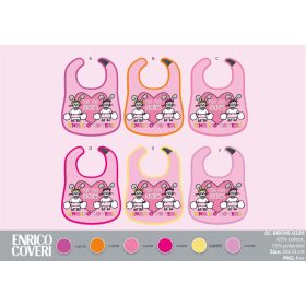   Enrico Coveri baby bib 6 pieces/pack - cotton bib 30 x 18 cm - pink