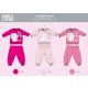Pigiama lungo e sottile per neonato Enrico Coveri - pigiama 100% cotone - con fantasia elefante - rosa - 86
