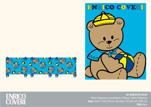 Enrico Coveri baba kiságy szett - 2 részes baba kiságy garnitúra - kék - 120 x 150 cm