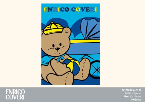 Coperta in pile per neonato Enrico Coveri - 90 x 120 cm - blu
