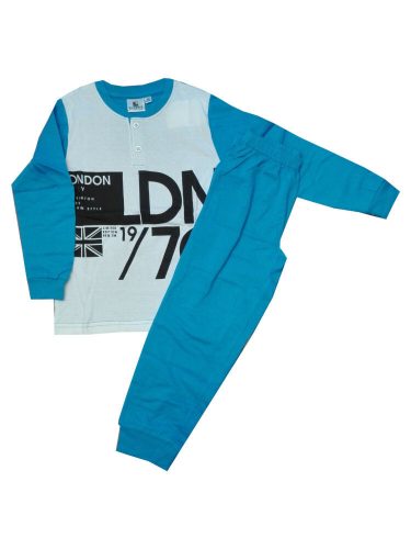 Hosszú ujjú pamut gyerek pizsama - Evidence - középkék