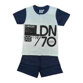   Pigiama per bambini in cotone a maniche corte - Evidence - blu scuro