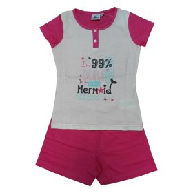   Pigiama per bambini in cotone a maniche corte - Evidence - rosa