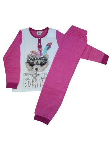 Hosszú ujjú pamut gyerek pizsama - Evidence - rózsaszín - 122 