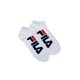 Șosete secrete unisex Fila cu inscripție - 2 perechi/pachet - șosete secrete din bumbac - alb - 43-46
