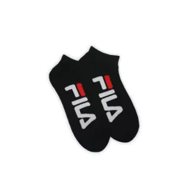   Fila Unisex-Secret-Socken mit Schriftzug – 2 Paar/Packung – Secret-Socken aus Baumwolle – Schwarz – 39–42