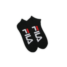   Fila Unisex Bedruckte Secret-Socken – 2 Paar/Packung – Secret-Socken aus Baumwolle – Schwarz – 43–46