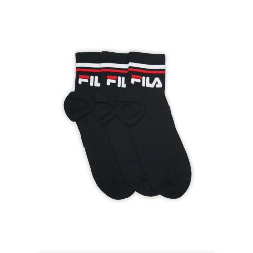 Șosete unisex din bumbac Fila - șosete scurte - picior cu nervuri - 3 perechi - albastru închis - 39-42