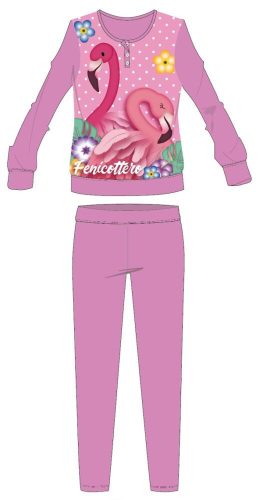 Flamingo zimné hrubé detské pyžamo - bavlnené flanelové pyžamo - mauve - 122