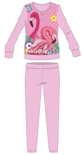 Zimné hrubé detské pyžamo Flamingo - bavlnené flanelové pyžamo - svetloružové - 104