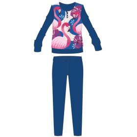 Flamingó téli pamut gyerek pizsama - interlock pizsama 