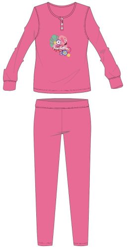Flamingo winter cotton children's pajamas - interlock pajamas - pink - 110