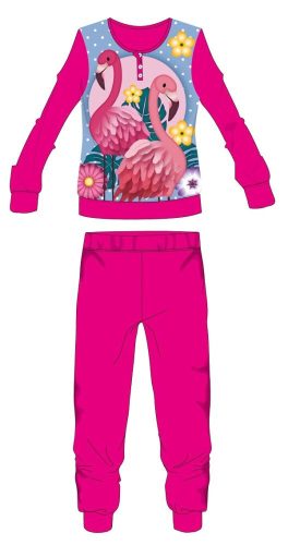 Flamingo fleece pyžamo - zimní tlusté dětské pyžamo - růžové - 110